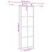 Ușă glisantă cu set feronerie neagră 76x205cm sticlă securizată - WALTI WALTI
