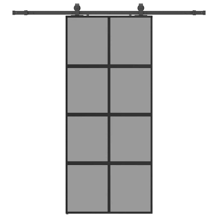 Ușă glisantă cu set feronerie neagră 90x205cm sticlă securizată - WALTI WALTI