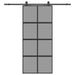 Ușă glisantă cu set feronerie neagră 90x205cm sticlă securizată - WALTI WALTI