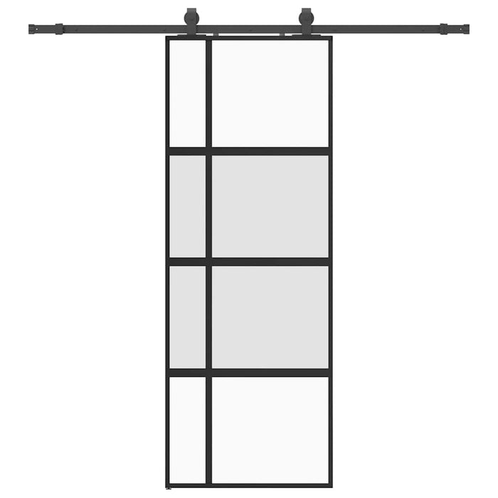 Ușă glisantă cu set feronerie neagră 76x205cm sticlă securizată - WALTI WALTI