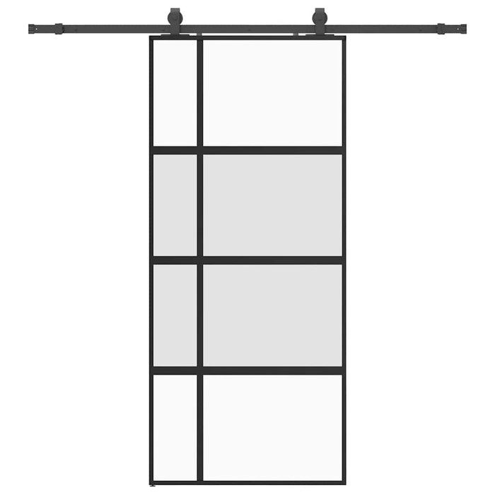 Ușă glisantă cu set feronerie neagră 90x205cm sticlă securizată - WALTI WALTI