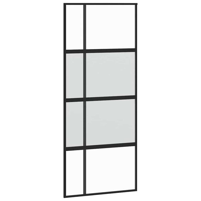 Ușă glisantă cu set feronerie neagră 90x205cm sticlă securizată - WALTI WALTI