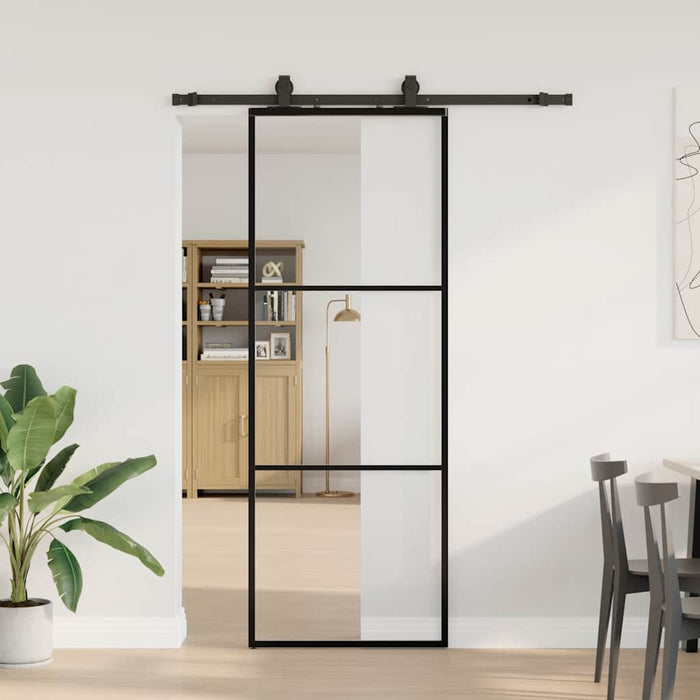 Ușă glisantă cu set de feronerie neagră 76x205 cm Sticlă ESG - WALTI WALTI