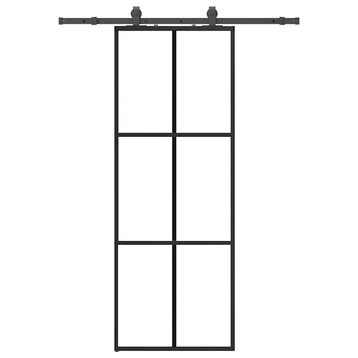 Ușă glisantă cu set de feronerie neagră 76x205 cm Sticlă ESG - WALTI WALTI