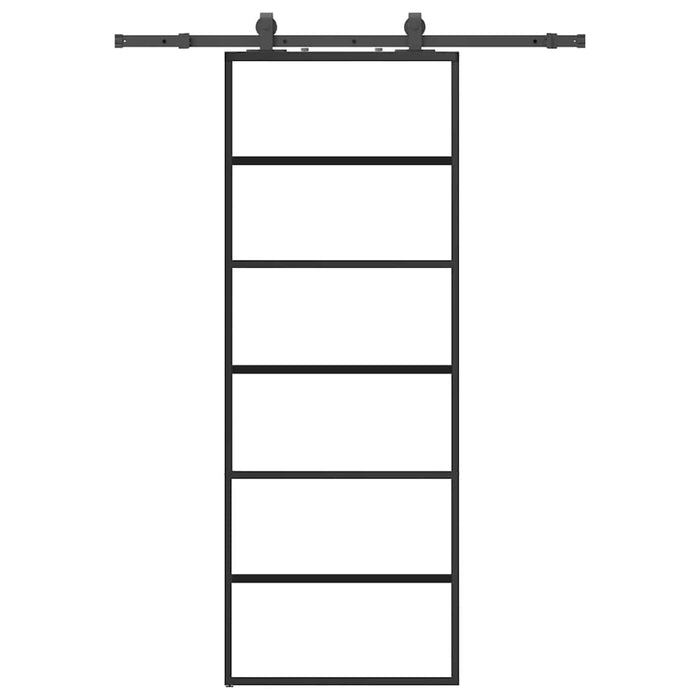 Ușă glisantă cu set de feronerie neagră 76x205 cm Sticlă ESG - WALTI WALTI
