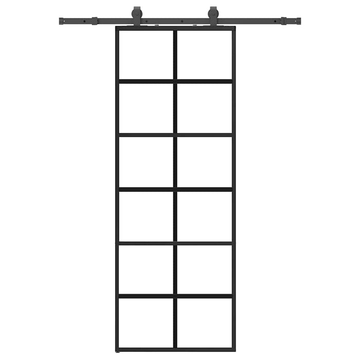 Ușă glisantă cu set de feronerie neagră 76x205 cm Sticlă ESG - WALTI WALTI