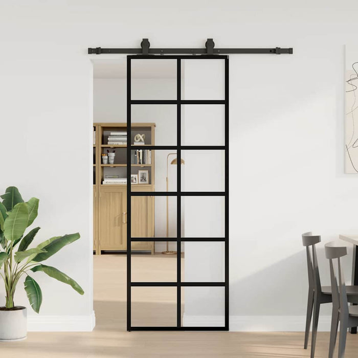 Ușă glisantă cu set de feronerie neagră 76x205 cm Sticlă ESG - WALTI WALTI