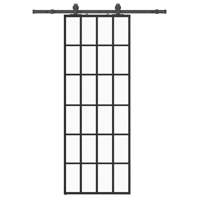Ușă glisantă cu set de feronerie neagră 76x205 cm Sticlă ESG - WALTI WALTI