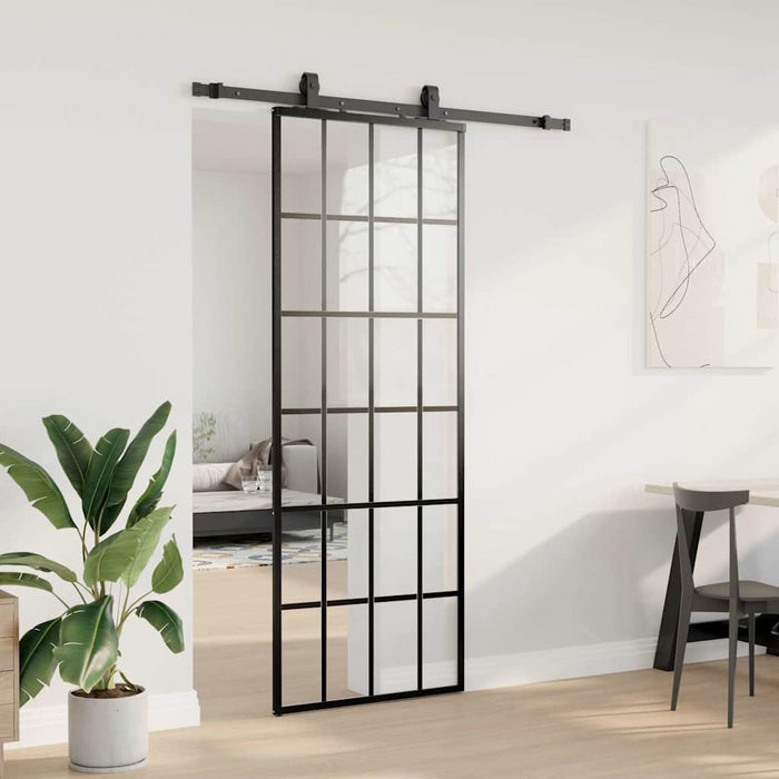 Ușă glisantă cu set de feronerie neagră 76x205 cm Sticlă ESG - WALTI WALTI