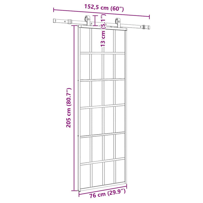 Ușă glisantă cu set de feronerie neagră 76x205 cm Sticlă ESG - WALTI WALTI