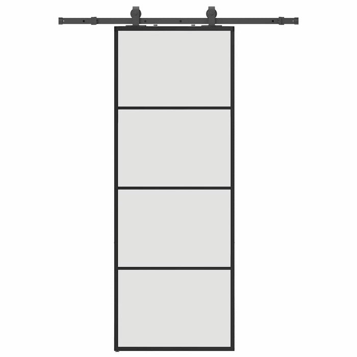 Ușă glisantă cu set de feronerie neagră 76x205 cm Sticlă ESG - WALTI WALTI