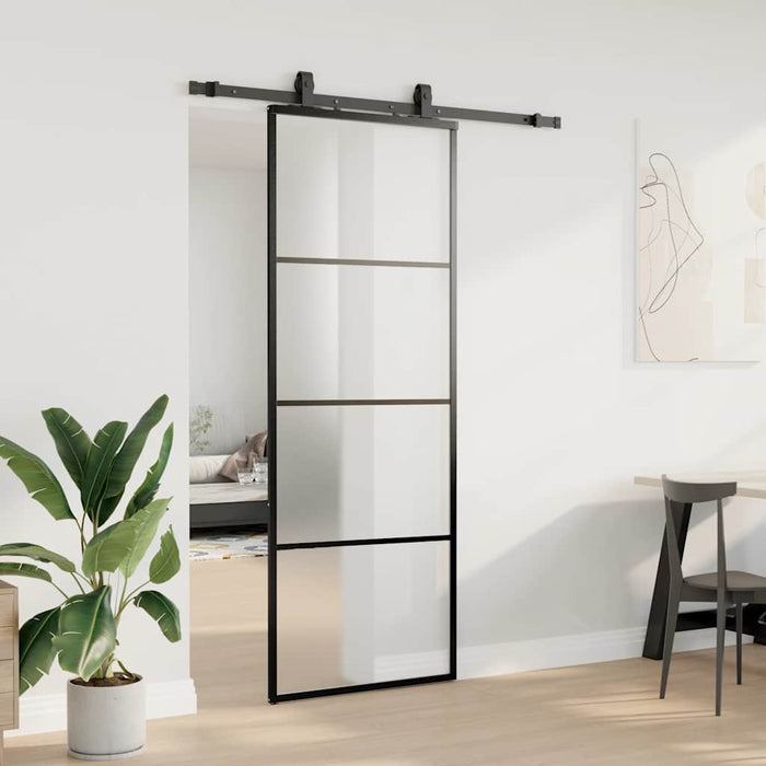 Ușă glisantă cu set de feronerie neagră 76x205 cm Sticlă ESG - WALTI WALTI