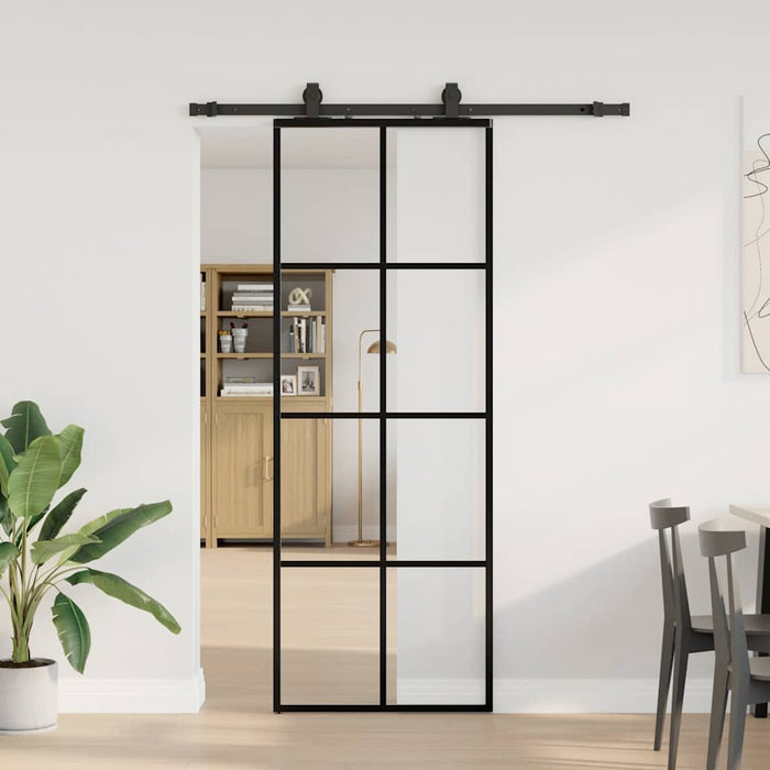 Ușă glisantă cu set de feronerie neagră 76x205 cm Sticlă ESG - WALTI WALTI
