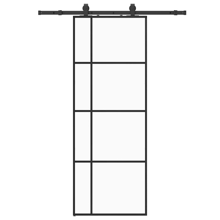 Ușă glisantă cu set de feronerie neagră 76x205 cm Sticlă ESG - WALTI WALTI