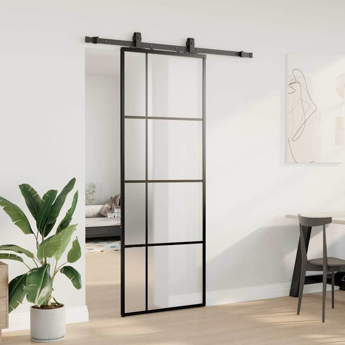 Ușă glisantă cu set de feronerie neagră 76x205 cm Sticlă ESG - WALTI WALTI