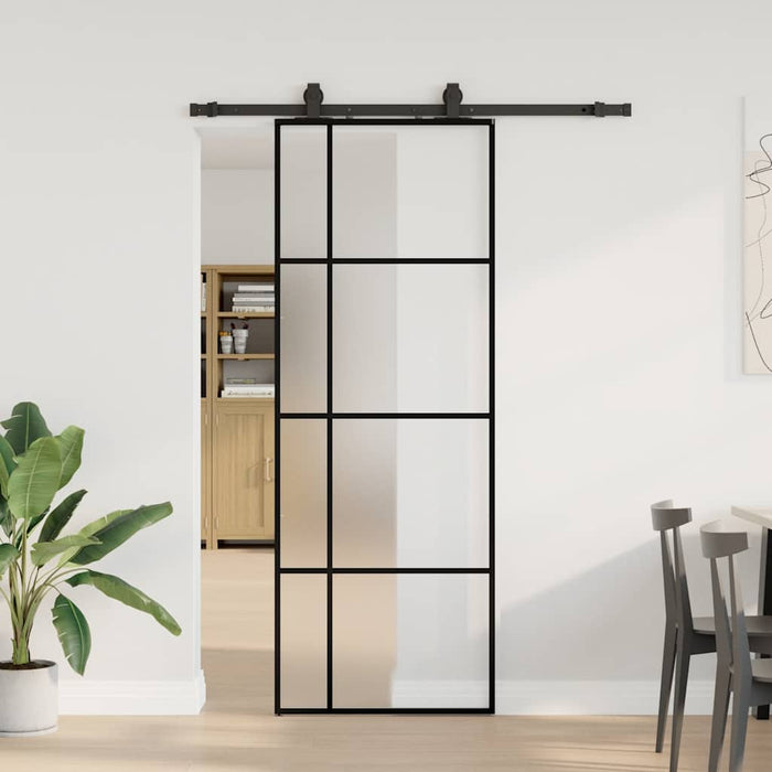 Ușă glisantă cu set de feronerie neagră 76x205 cm Sticlă ESG - WALTI WALTI