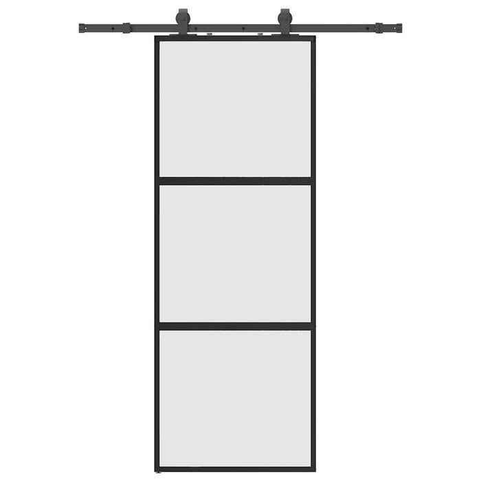 Ușă glisantă cu set feronerie neagră 76x205cm sticlă securizată - WALTI WALTI