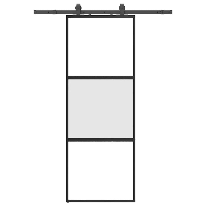 Ușă glisantă cu set feronerie neagră 76x205cm sticlă securizată - WALTI WALTI