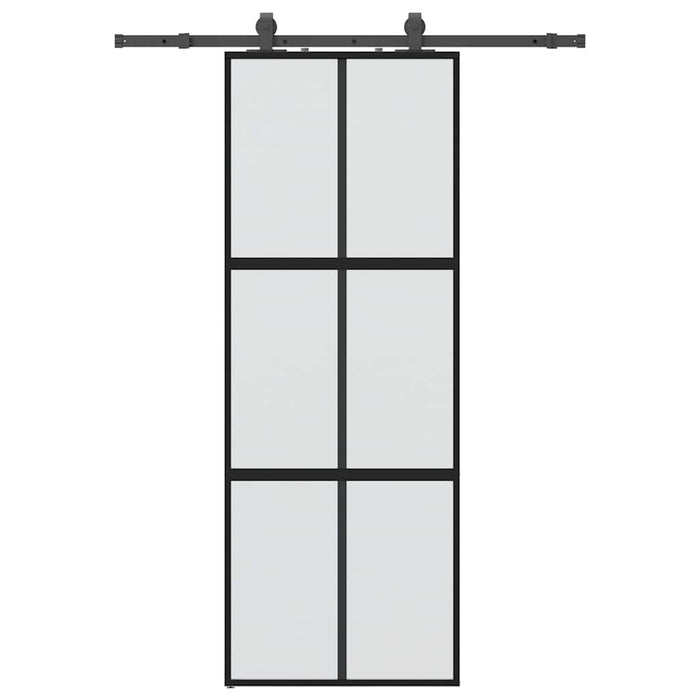 Ușă glisantă cu set feronerie neagră 76x205cm sticlă securizată - WALTI WALTI