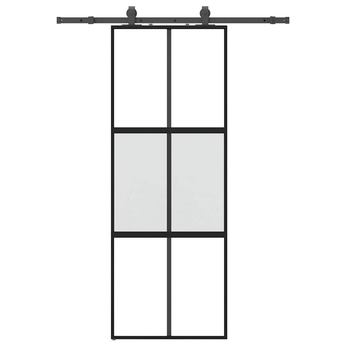 Ușă glisantă cu set feronerie neagră 76x205cm sticlă securizată - WALTI WALTI