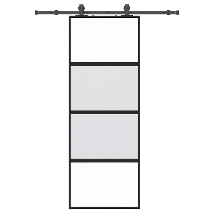 Ușă glisantă cu set feronerie neagră 76x205cm sticlă securizată - WALTI WALTI