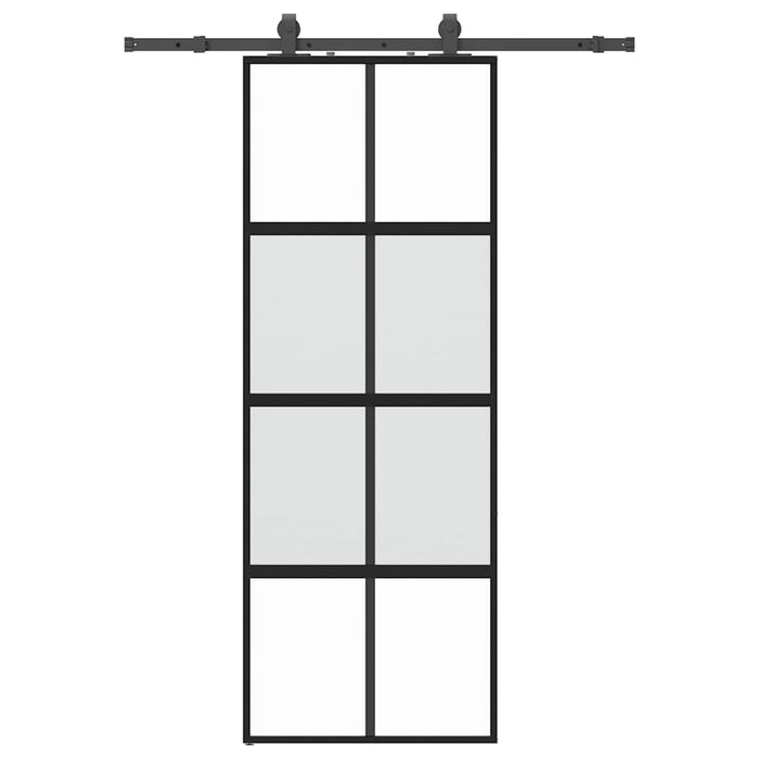 Ușă glisantă cu set feronerie neagră 76x205cm sticlă securizată - WALTI WALTI
