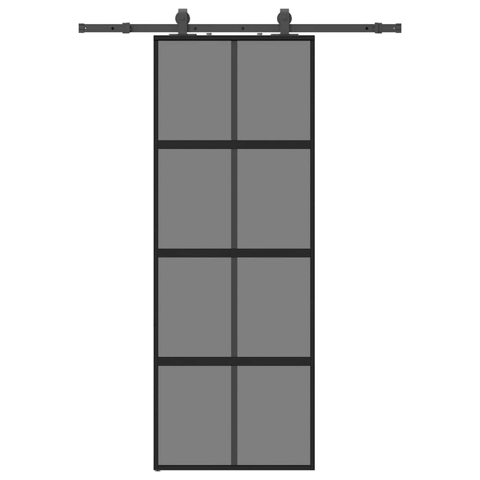 Ușă glisantă cu set feronerie neagră 76x205cm sticlă securizată - WALTI WALTI