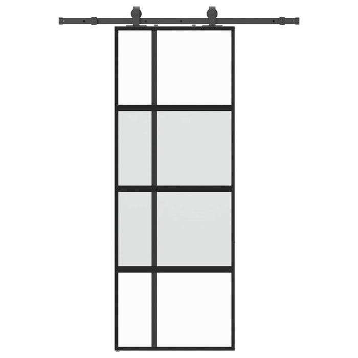 Ușă glisantă cu set feronerie neagră 76x205cm sticlă securizată - WALTI WALTI