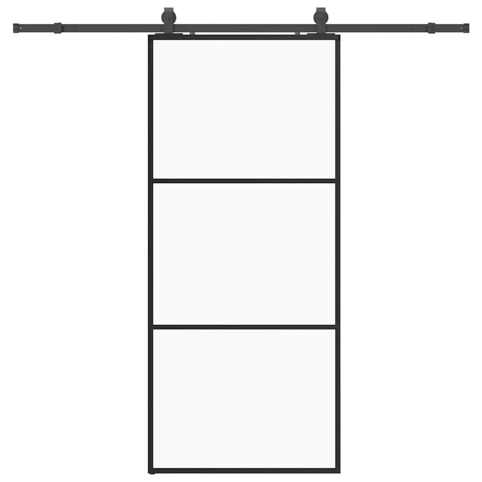 Ușă glisantă cu set de feronerie neagră 90x205 cm Sticlă ESG - WALTI WALTI