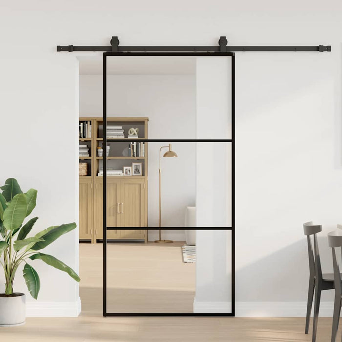 Ușă glisantă cu set de feronerie neagră 102x205 cm Sticlă ESG - WALTI WALTI