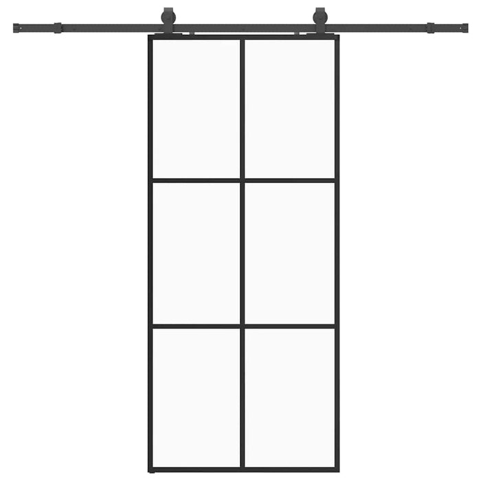 Ușă glisantă cu set de feronerie neagră 90x205 cm Sticlă ESG - WALTI WALTI