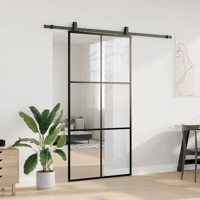 Ușă glisantă cu set de feronerie neagră 102x205 cm Sticlă ESG - WALTI WALTI