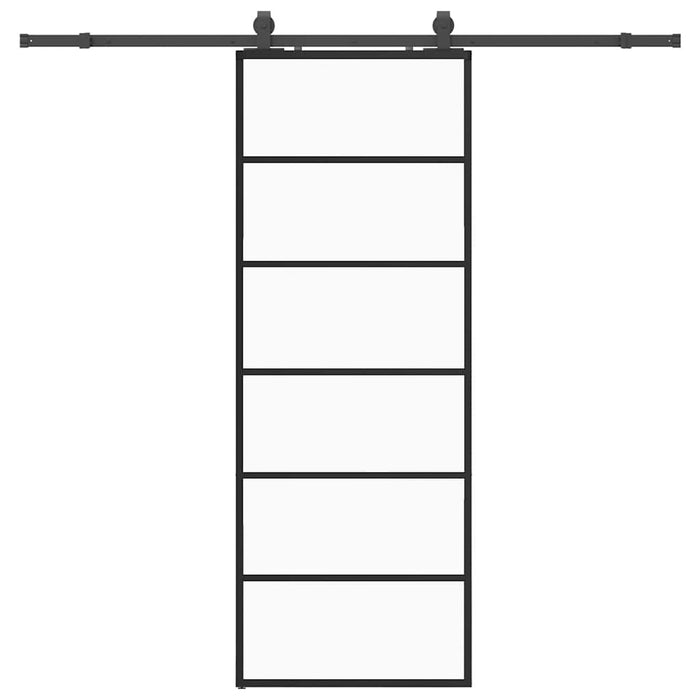 Ușă glisantă cu set de feronerie neagră 76x205 cm Sticlă ESG - WALTI WALTI