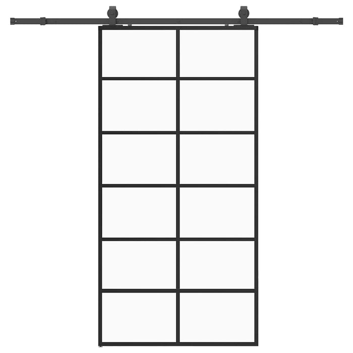 Ușă glisantă cu set de feronerie neagră 90x205 cm Sticlă ESG - WALTI WALTI