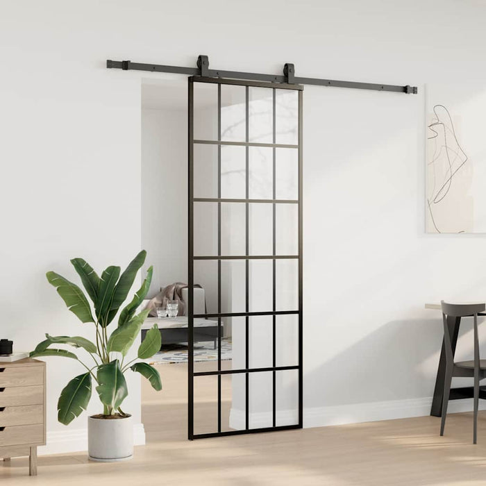 Ușă glisantă cu set de feronerie neagră 76x205 cm Sticlă ESG - WALTI WALTI