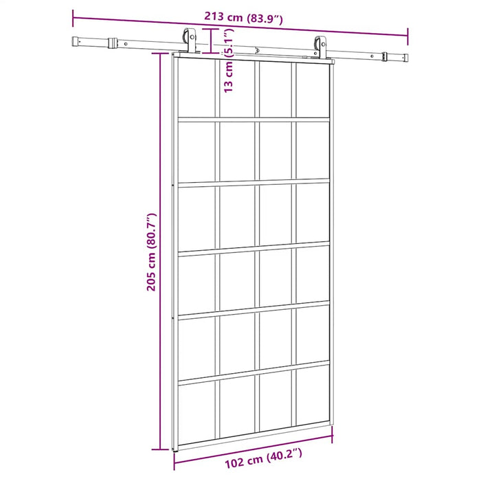 Ușă glisantă cu set de feronerie neagră 102x205 cm Sticlă ESG - WALTI WALTI
