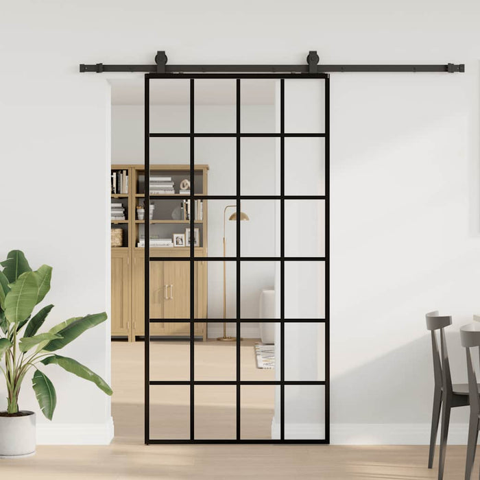 Ușă glisantă cu set de feronerie neagră 102x205 cm Sticlă ESG - WALTI WALTI