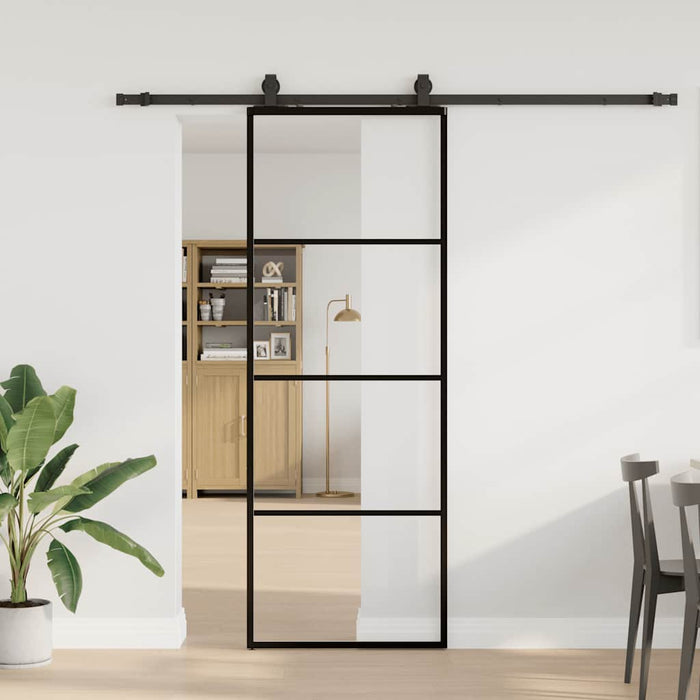 Ușă glisantă cu set de feronerie neagră 76x205 cm Sticlă ESG - WALTI WALTI