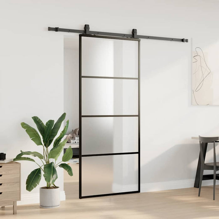 Ușă glisantă cu set de feronerie neagră 90x205 cm Sticlă ESG - WALTI WALTI