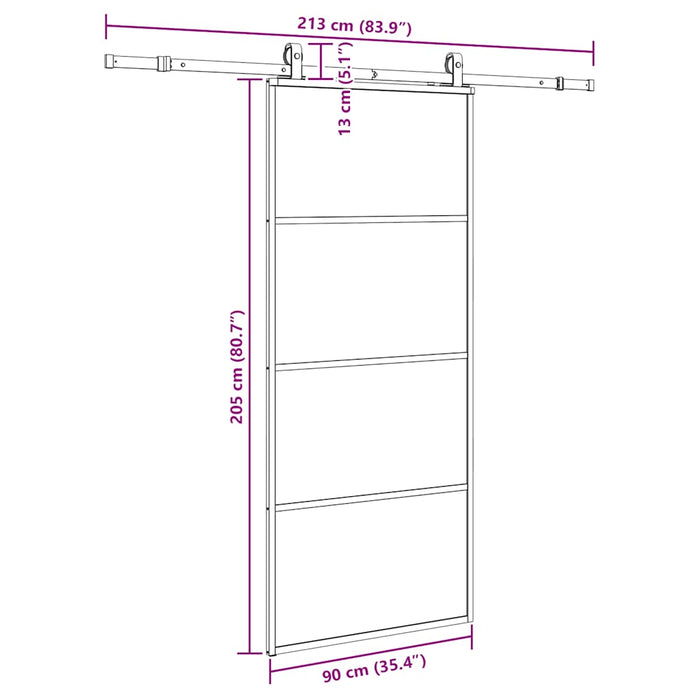 Ușă glisantă cu set de feronerie neagră 90x205 cm Sticlă ESG - WALTI WALTI