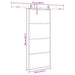 Ușă glisantă cu set de feronerie neagră 90x205 cm Sticlă ESG - WALTI WALTI