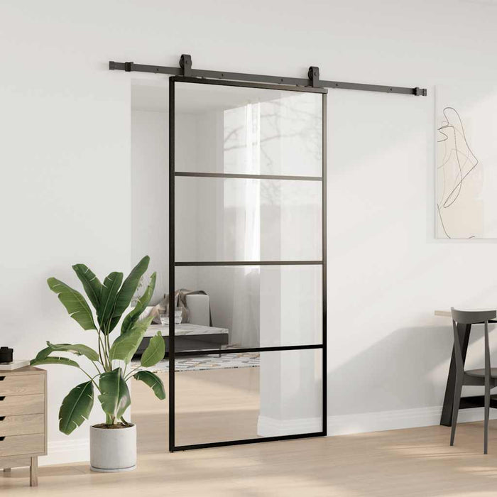 Ușă glisantă cu set de feronerie neagră 102,5x205 cm Sticlă ESG - WALTI WALTI