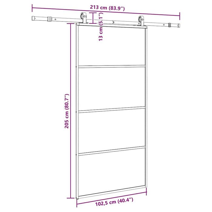 Ușă glisantă cu set de feronerie neagră 102,5x205 cm Sticlă ESG - WALTI WALTI
