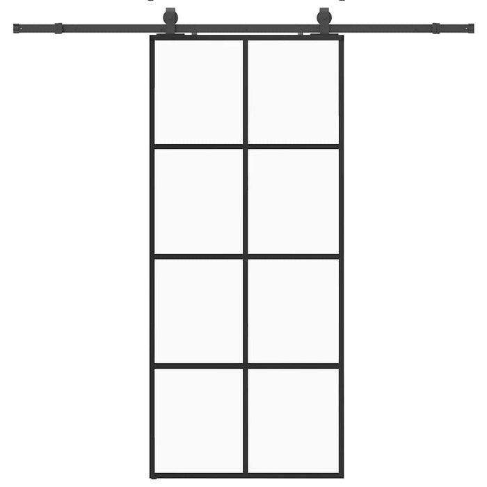 Ușă glisantă cu set de feronerie neagră 90x205 cm Sticlă ESG - WALTI WALTI