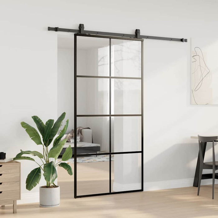 Ușă glisantă cu set de feronerie neagră 102,5x205 cm Sticlă ESG - WALTI WALTI