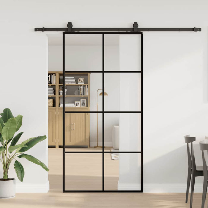 Ușă glisantă cu set de feronerie neagră 102,5x205 cm Sticlă ESG - WALTI WALTI