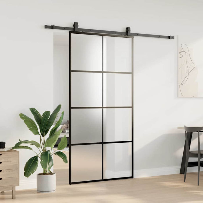 Ușă glisantă cu set de feronerie neagră 102,5x205 cm Sticlă ESG - WALTI WALTI