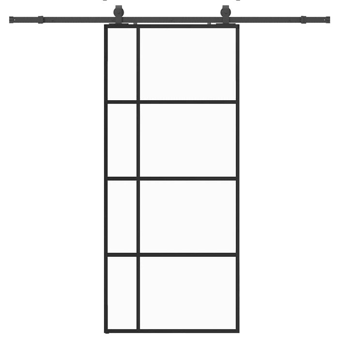 Ușă glisantă cu set de feronerie neagră 90x205 cm Sticlă ESG - WALTI WALTI