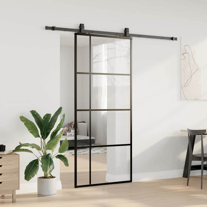 Ușă glisantă cu set de feronerie neagră 90x205 cm Sticlă ESG - WALTI WALTI
