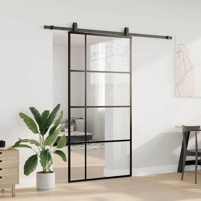Ușă glisantă cu set de feronerie neagră 102,5x205 cm Sticlă ESG - WALTI WALTI
